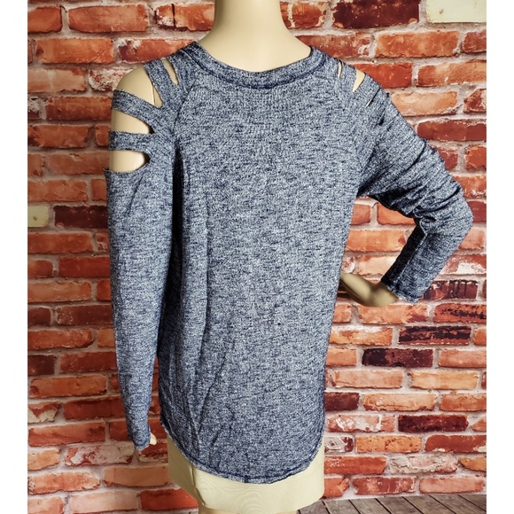 Elan Blue Cold Shoulder Top Medium NWT - Picture 3 of 6